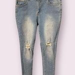 Oak & Poppy Rhinestone Bedazzled Distressed Stretch Jeans Photo 0