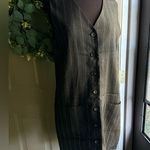 Vintage 90s Worthington pinstriped sleeveless button down vest dress, size 12 Black Photo 0