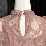 Cable & Gauge Full Lace Top Women L Long Smocked Sleeve Victorian Cottagecore Girly Romantic Photo 4