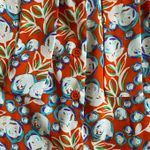 Pleione Retro Floral Tie‑Neck Sleeveless Blouse tank Orange Blue - M EUC Photo 6