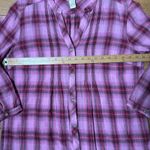 Sundance Pink Plaid Tunic SZ M Pintucks Long Sleeve Button Up Cotton Gauze Photo 9