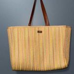 Sun ‘N’ Sand accessories large beach tote bag tan wicker like weave design new Photo 0