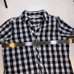 Foxcroft  NYC Germaine Crinkle Buffalo Plaid Black and White Shirt Photo 10