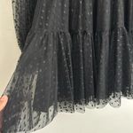 Milly  Black dot Tulle Ruffled Tiered Sundress with Bishop Sleeves sz -4 Photo 6