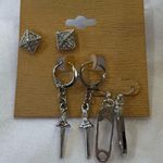 Rachel Zoe Silver Earring Set of three pairs NEW Photo 0