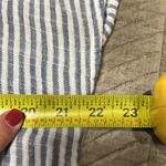 Beach Lunch Lounge Women Top Large White Gauze Cotton Blue Stripe Button Coastal Photo 4