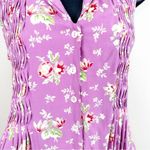 April Cornell Dress Womens XS Cottagecore Floral Print Sleeveless Button Front Pink Photo 5