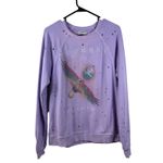 Lauren Moshi XS Purple Daze Distressed Journey Pullover Graphic Sweatshirt Photo 1