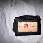 STONE MOUNTAIN BLACK LEATHER WALLET FLORAL EMBOSSED DOUBLE ZIP CLOSURE CLEAN Photo 1