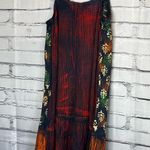 Just Cruising Multicolor Hawaiian Print Midi Tank Dress Spaghetti Strap Freesize Black Size undefined Photo 8