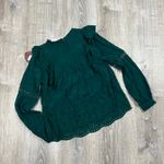 Knox Rose  Women's Dark Green Long Sleeve Eyelet Blouse - Size Small - NWT Photo 7