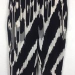 Theory 100% Silk Trousers Gunilla Interlace Ikat Black White Paperbag Pant Sze 6 Photo 8