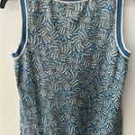 Josephine Woman Size‎ S Sleeveless Blouse Silk Blend Knit Stretch Office Blue Photo 4