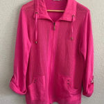 Allison Daley  Zip Up Sweater with roll tab sleeves Size Large 100%‎ Cotton Photo 0