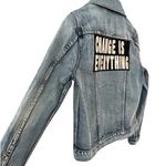 Pam & Gela Statement Denim Embroidered Jacket with Rhinestone Eagles Size Small Photo 8