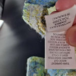 One World  Live‎ and Let Live Blue/Yellow/Green VNeck Sweater Photo 3