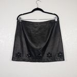 Red Valentino Black Jeweled Leather Skirt Size 44 / 8 Photo 5