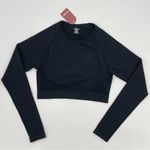 Cosmolle AirWear Long Sleeve Top NWT Athletic Crop Shirt Large Black Thumbholes Photo 5