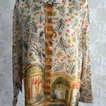 Sigrid Olsen  Collection 100% Silk Tropical Button Down Lightweight Blouse Sz 1X Photo 0