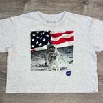 Freeze NASA American Flag Crop Top Boxy Tee size L Gray Size L Photo 0