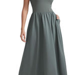 CRZ Yoga  Square Neck Maxi Dress for Women - Flowy Sleeveless Padded Travel Casual Outfits with Side Pockets Photo 0