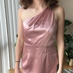 Lulus  On the Guest List Mauve Satin One-Shoulder Maxi Dress, Size Small Photo 8