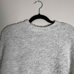 MNG Womens Light Grey Crewneck Knit Textured Long Sleeve Sweater Small Gray Photo 3