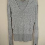 Athleta Heather Gray Long Sleeve Hooded Sweater with Thumb Hole Size XS Photo 0