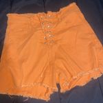 SheIn Stylish Pink and Orange Lace-Up Women's Shorts Photo 4