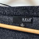 a.n.a Women's Metallic Black Silver Knit Top Photo 4