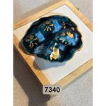 Handcrafted Ceramic Brooch Pin With Gold Leaf Accents & Artistic Blue Photo 3