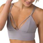 Lululemon  Women’s Sz 10 Dark Chrome Gray Lilac Pushing Limits Strappy Sports Bra Photo 2