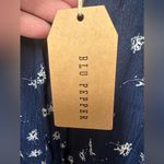 Blu Pepper Plus Navy & White floral cold shoulder top Photo 4