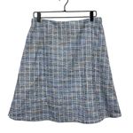 Margaret M Women Large Plaid Textured Lined Skirt Light Blue Pencil A Photo 1