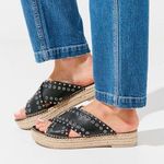 Dolce Vita 8 Iva Slides Black Studded Women's Shoes Photo 0