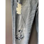 Tommy Hilfiger Boyfriend Jeans - Distressed with Embroidered Flowers Size 2 Photo 5
