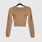 Aritzia Wilfred Womens Sweater Brown Greer Cashmere Wool Cropped Pullover Small Photo 2