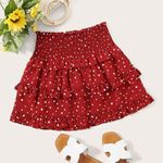 SheIn Crimson And Cream Skirt Photo 0