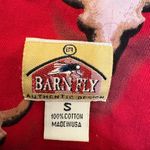 Vintage Barn Fly Red Longhorn Skull Western Cowgirl Rodeo Button Down Shirt S Photo 2