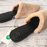 Fur Slippers, Size 10 Tan Photo 3