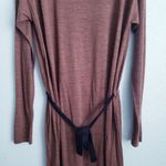 Anthropologie Pomandere Linen Wool Blend Brown Long Sleeve Dress Photo 3