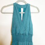 Anthropologie Bionda Plisse Teal Textured Jumpsuit XS Photo 2