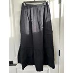Abound  Cotton Gauze Tiered Maxi Skirt NWT Black Small Photo 4