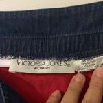 Victoria Jones  Woman Red and Navy Embroidered Blouse Photo 5