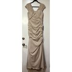 La Femme Evening Mother of the Bride Gown Nude 6 NWT 29805 Pleated Jersey Skirt Photo 1