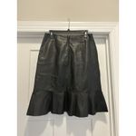 Margaret Godfrey Women’s Size 8 Black Leather Casual Flutter Skirt City Rocker Photo 5