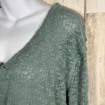We The Free Sweater XS | Teal Bouclé V-Neck | 100% Cotton | Slouchy | MSRP $88 Photo 3