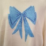 Jessica Simpson  Cropped Blue Bow Sweater Size XL NEW Photo 3