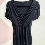 Banana Republic  Black Babydoll Top Goth Whimsigoth Grunge Indie Sleaze XS Photo 0
