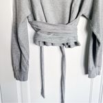 ALC Frank ALC • Atlas Tie-Front Sweatshirt grey terry knit dolman sleeve wrap waist Photo 5